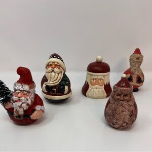 Vintage Christmas Santa Claus St Nicholas Lot Of 5 Santa’s Holiday Figurines
